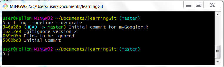 Git commit log