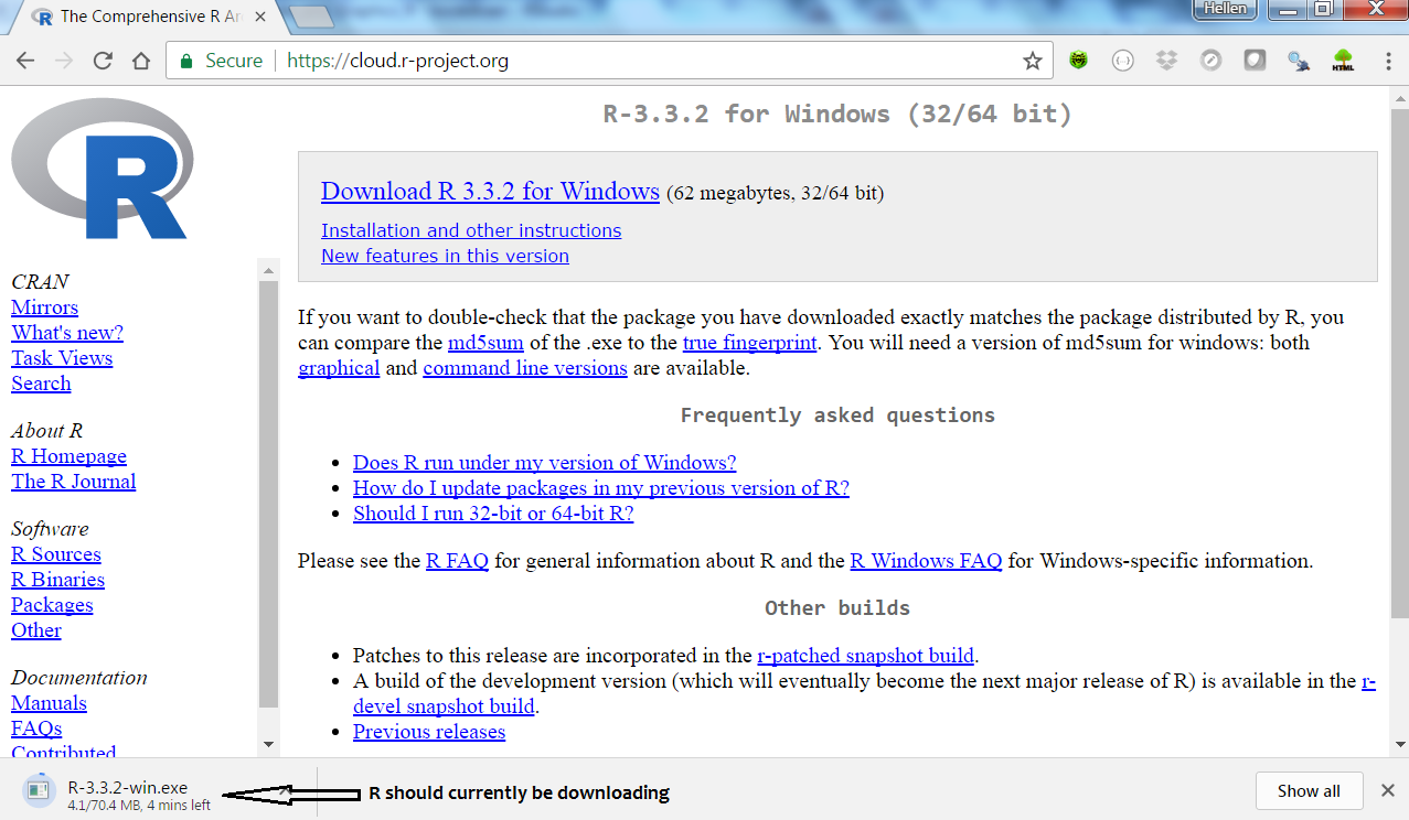 R downloading