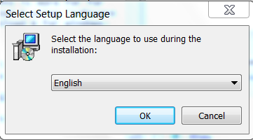 Language dialogue box