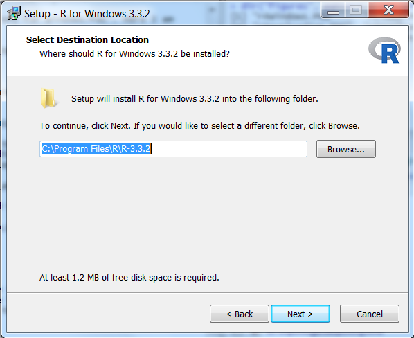 Location for R installation